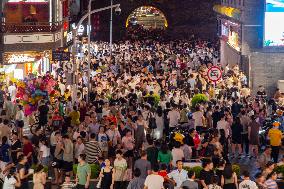 Ancient Drum Tower Light Show in Ningbo