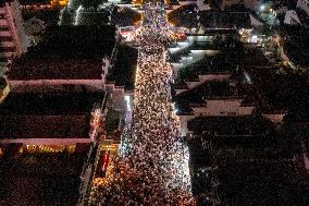 Ancient Drum Tower Light Show in Ningbo