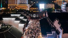 Ancient Drum Tower Light Show in Ningbo