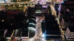 Ancient Drum Tower Light Show in Ningbo