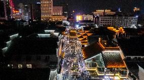 Ancient Drum Tower Light Show in Ningbo