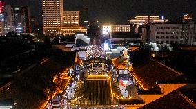 Ancient Drum Tower Light Show in Ningbo