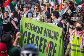 Pro-Palestine March On DNC On Final Day Of Convention, Chicago