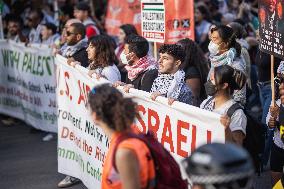 Pro-Palestine March On DNC On Final Day Of Convention, Chicago