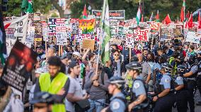 Pro-Palestine March On DNC On Final Day Of Convention, Chicago