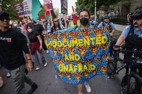 Pro-Palestine March On DNC On Final Day Of Convention, Chicago