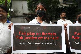 Kolkata Corporate Cricket Team In Protest Rally Over Doctor Rape And Murder