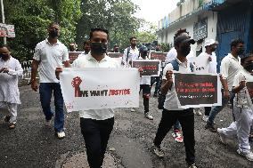 Kolkata Corporate Cricket Team In Protest Rally Over Doctor Rape And Murder