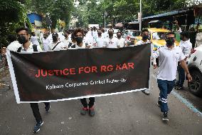 Kolkata Corporate Cricket Team In Protest Rally Over Doctor Rape And Murder