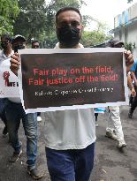 Kolkata Corporate Cricket Team In Protest Rally Over Doctor Rape And Murder