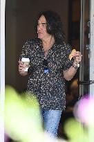 Kiss Band Member Paul Stanley Leaving Starbucks - LA