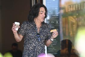 Kiss Band Member Paul Stanley Leaving Starbucks - LA