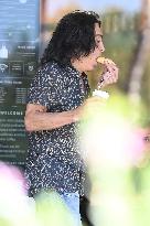 Kiss Band Member Paul Stanley Leaving Starbucks - LA