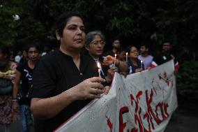 Citizens Protest In Kolkata Against A PGT Doctor Rape And Murder