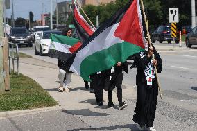 Pro-Palestine Protesters March In Vaughan