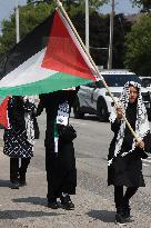 Pro-Palestine Protesters March In Vaughan