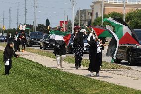 Pro-Palestine Protesters March In Vaughan