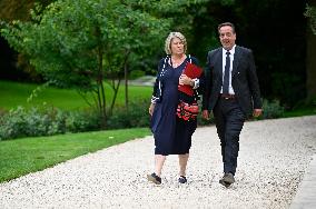 Left-wing Coalition Candidate For Prime Minister Lucie Castets And Parties Leaders Arriving At The Presidential Elysee Palace To