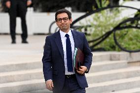 Left-wing Coalition Candidate For Prime Minister Lucie Castets And Parties Leaders Arriving At The Presidential Elysee Palace To