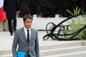 Left-wing Coalition Candidate For Prime Minister Lucie Castets And Parties Leaders Arriving At The Presidential Elysee Palace To