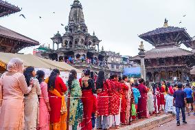 Nepalese Hindu Devotees Celebrate The Krishna Janmashtami Festival In Lalitpur, Nepal.