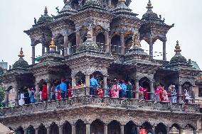 Nepalese Hindu Devotees Celebrate The Krishna Janmashtami Festival In Lalitpur, Nepal.