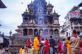 Nepalese Hindu Devotees Celebrate The Krishna Janmashtami Festival In Lalitpur, Nepal.