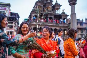 Nepalese Hindu Devotees Celebrate The Krishna Janmashtami Festival In Lalitpur, Nepal.