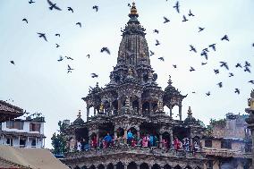 Nepalese Hindu Devotees Celebrate The Krishna Janmashtami Festival In Lalitpur, Nepal.