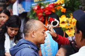 Nepalese Hindu Devotees Celebrate The Krishna Janmashtami Festival In Lalitpur, Nepal.