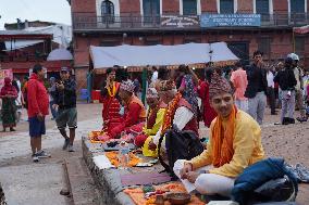 Nepalese Hindu Devotees Celebrate The Krishna Janmashtami Festival In Lalitpur, Nepal.