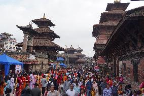 Nepalese Hindu Devotees Celebrate The Krishna Janmashtami Festival In Lalitpur, Nepal.