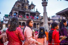 Nepalese Hindu Devotees Celebrate The Krishna Janmashtami Festival In Lalitpur, Nepal.