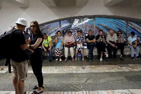 Kyiv residents shelter in Kyiv Metro during massive Russian drone and missile attack