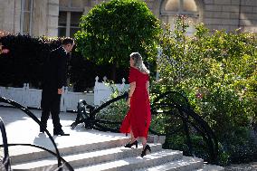 Yaël Braun-Pivet Meeting With Macron At Palais Elysée, In Paris