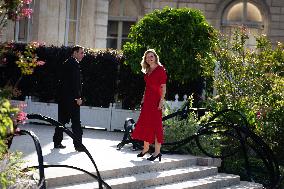 Yaël Braun-Pivet Meeting With Macron At Palais Elysée, In Paris