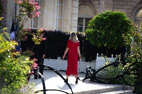 Yaël Braun-Pivet Meeting With Macron At Palais Elysée, In Paris