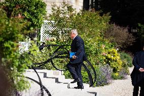 Meeting Between Gérard Larcher And Emmanuel Macron At Palais Elysée, In Paris