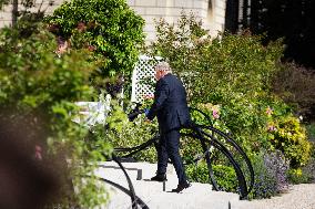 Meeting Between Gérard Larcher And Emmanuel Macron At Palais Elysée, In Paris