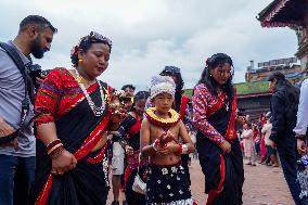 Hindu Devotees Celebrate Narayan Deep Yatra Festival In Bhaktapur, Nepal.