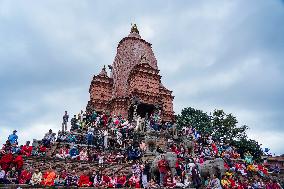 Hindu Devotees Celebrate Narayan Deep Yatra Festival In Bhaktapur, Nepal.