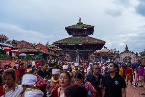 Hindu Devotees Celebrate Narayan Deep Yatra Festival In Bhaktapur, Nepal.