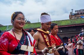 Hindu Devotees Celebrate Narayan Deep Yatra Festival In Bhaktapur, Nepal.