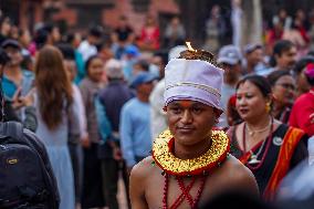 Hindu Devotees Celebrate Narayan Deep Yatra Festival In Bhaktapur, Nepal.