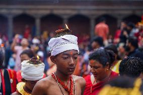 Hindu Devotees Celebrate Narayan Deep Yatra Festival In Bhaktapur, Nepal.