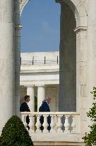 Donald Trump Visits Arlington Cemetery To Pay Tribute To The 13 Servicemembers Killed During The Afghanistan Evactuation.