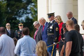 Donald Trump Visits Arlington Cemetery To Pay Tribute To The 13 Servicemembers Killed During The Afghanistan Evactuation.