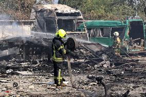 Aftermath of Russian missile and drone attack in Odesa regionAftermath of Russian missile and drone attack in Odesa region