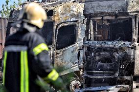 Aftermath of Russian missile and drone attack in Odesa regionAftermath of Russian missile and drone attack in Odesa region