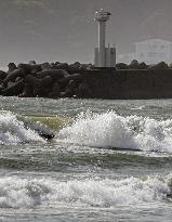 Strong typhoon heading toward southwestern Japan